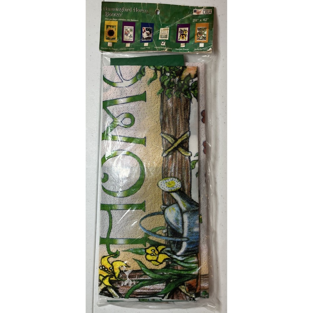 Hummingbird Haven Garden Home Sweet Home Spring House Flag 28" x 42” Made In USA